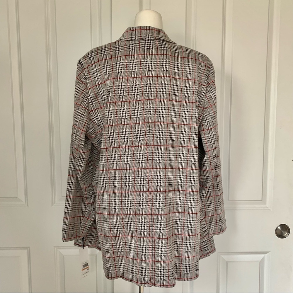 Calvin Klein 2X Plaid Single Button Blazer Preppy Career Old Money Houndstooth - Picture 5 of 16